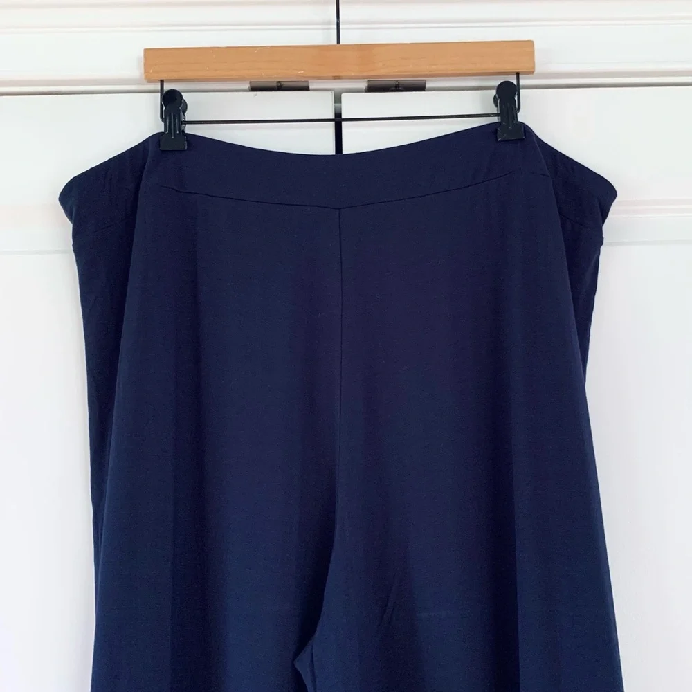 Eileen Fisher Pants Wide Leg Ankle Viscose Blue Jersey Pull On NEW Plus Size 3x - Picture 4 of 7